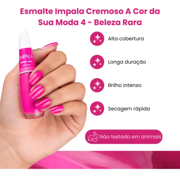 Esmalte Cremoso Impala A Cor Da Sua Moda Beleza Rara 7,5ml - Imagem 5
